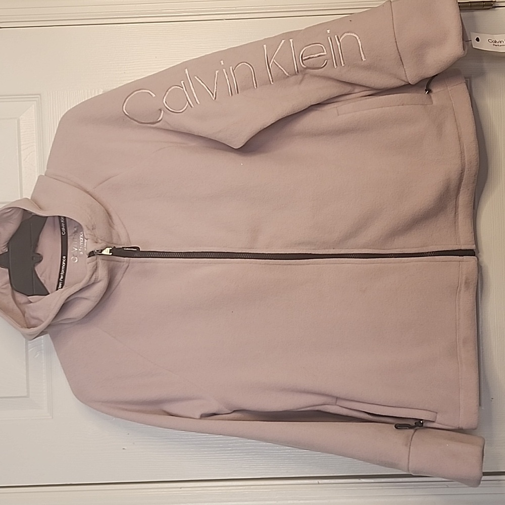 Calvin Klein Women's Soft Pink Hooded Ski Jacket.